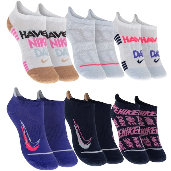 Vista principal Kit de Meias Nike Block Pull On Infantil com 6 Pares Nike AZUL ESC/AZUL