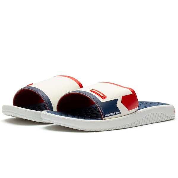 Vista 2 Chinelo Slide Rider Pump II Rider BRANCO/AZUL