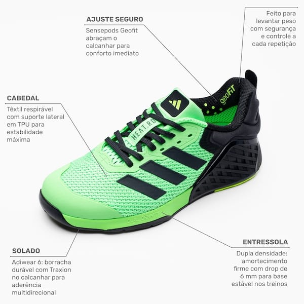 Vista 2 Tênis adidas Dropset 3 Trainer Masculino Adidas VERDE/PRETO