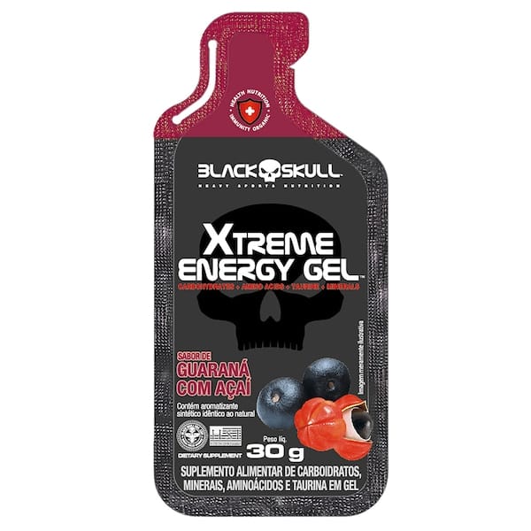 Xtreme Energy Gel Black Skull Guaraná com Açaí 30g