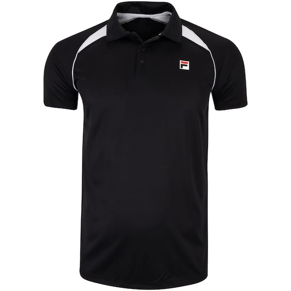 Vista principal Camisa Polo Masculina Fila Tennis Line II Fila PRETO/BRANCO