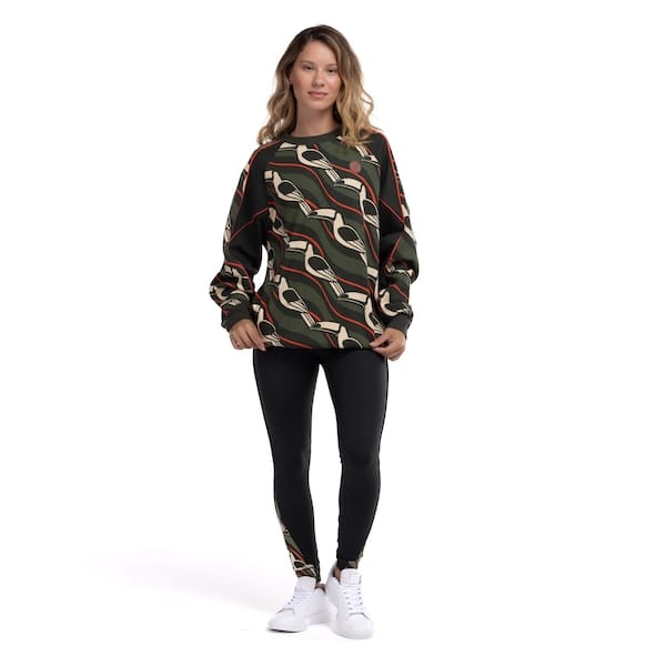 Vista principal Blusa de Moletom Farm Tucano Gráfico Feminina FARM VERDE ESC/LARANJA