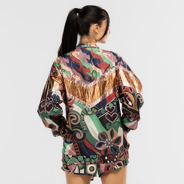 Vista 2 Jaqueta Farm Nylon Floresta Cor com Forro Feminina FARM PRETO/VERDE