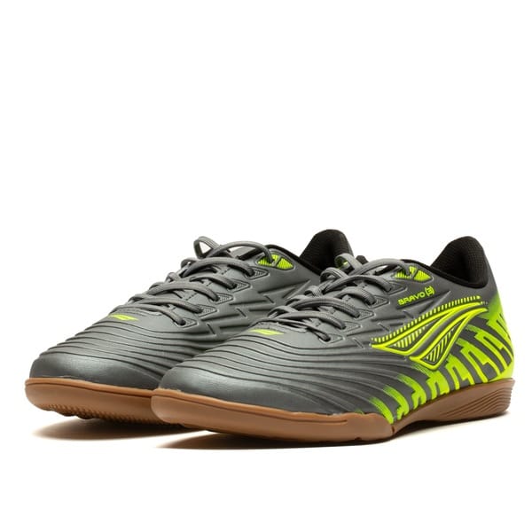 Vista 2 Chuteira Futsal Penalty Bravo Y30 Adulto Penalty CINZA/AMARELO