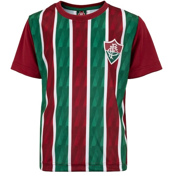 Vista 2 Kit de Uniforme do Fluminense Infantil Braziline Mini Craque Camiseta + Calção braziline VINHO