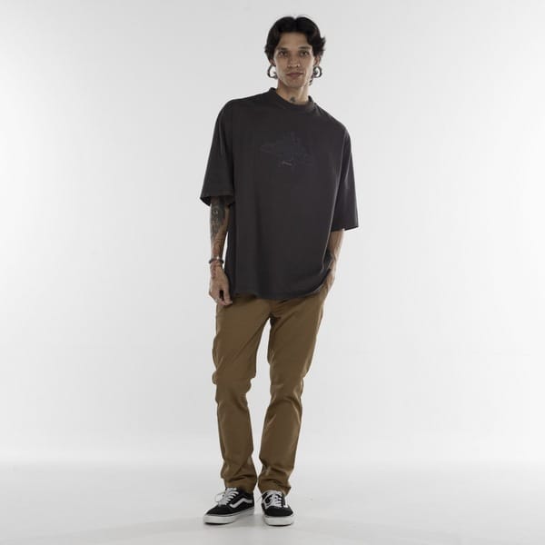 Vista 2 Camiseta Approve Manga Curta Oversized Cabron Approve CINZA ESCURO