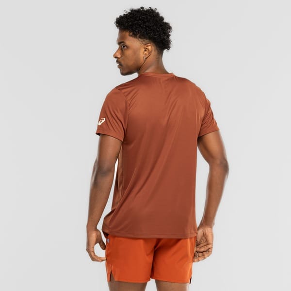 Vista 2 Camiseta Masculina ASICS Manga Curta Estampa Treino ASICS VERMELHO/LARANJA ESC