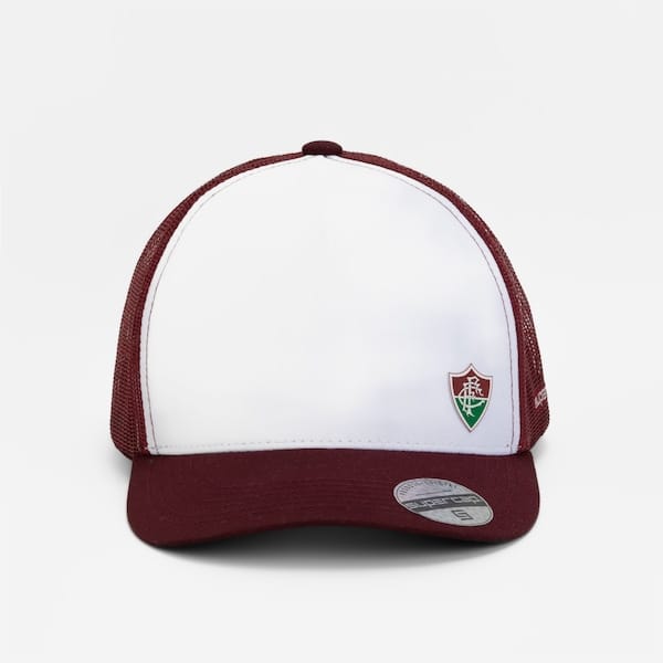 Vista 2 Boné do Fluminense Aba Curva Supercap Trucker Snapback Adulto Super Cap VINHO/BRANCO