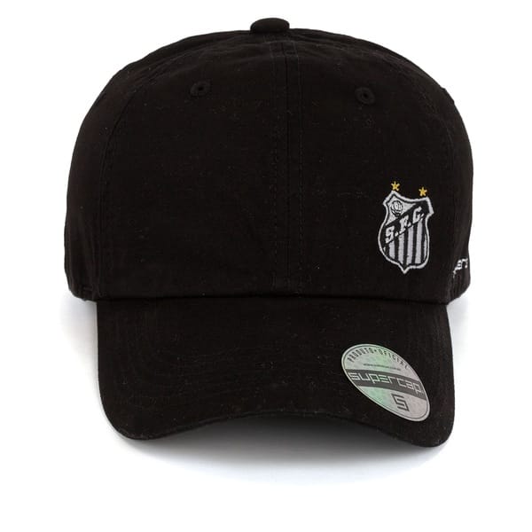 Vista 2 Boné do Santos Aba Curva Supercap Strapback Adulto Super Cap PRETO