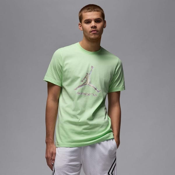 Vista 2 Camiseta Masculina Nike Jordan Manga Curta Sport Dri-Fit GFX Nike VERDE/BRANCO