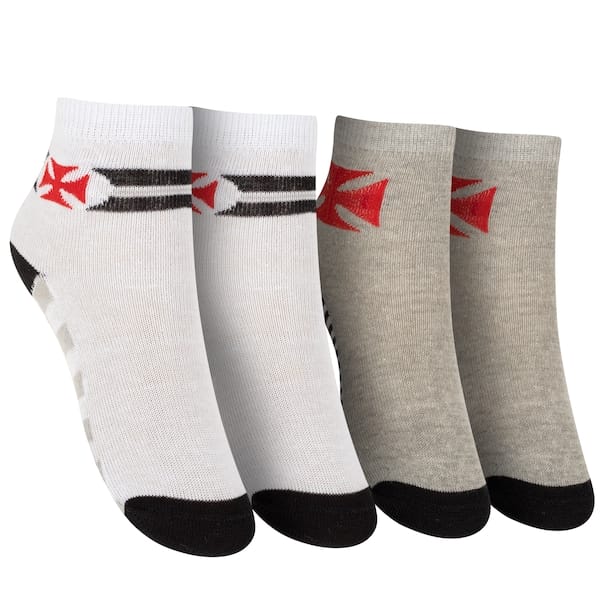 Vista principal Kit de Meias do Vasco da Gama Rikam Soquete Tamanho 25 ao 28 Rikam BRANCO/CINZA CLARO