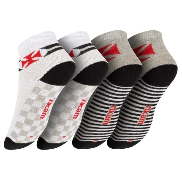 Vista 2 Kit de Meias do Vasco da Gama Rikam Soquete Tamanho 25 ao 28 Rikam BRANCO/CINZA CLARO