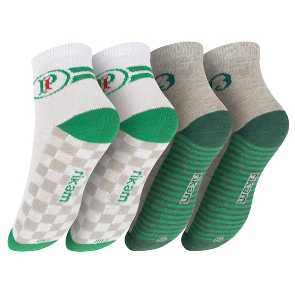 Vista 2 Kit de Meias do Palmeiras Rikam Soquete Tamanho 25 ao 28 Rikam BRANCO/CINZA CLARO