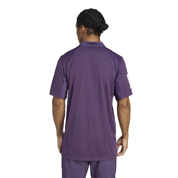 Vista 2 Camisa Polo Masculina adidas Club 3 Listras Adidas ROXO ESCURO
