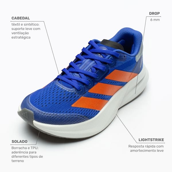 Vista 2 Tênis adidas Duramo Speed 2 Masculino Adidas AZUL/LARANJA