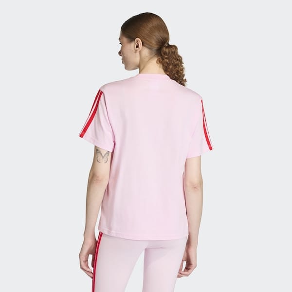 Vista 2 Camiseta adidas Feminina 3 Stripes Adidas ROSA CLA/VERMELHO
