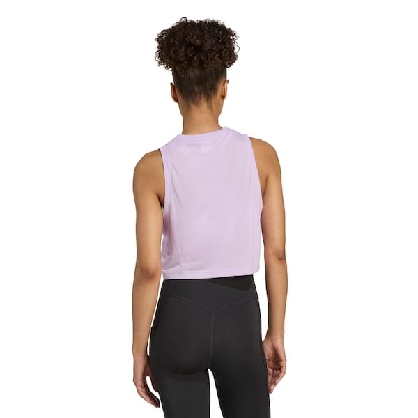 Vista 2 Blusa Cropped Regata Feminina adidas Essentials Adidas ROXO CLARO/BRANCO