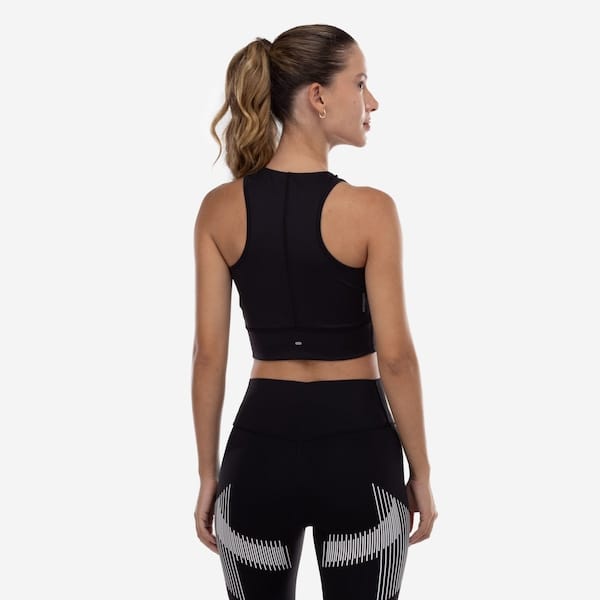 Vista 2 Blusa Regata Feminina adidas Own The Run 3 Listras Adidas PRETO