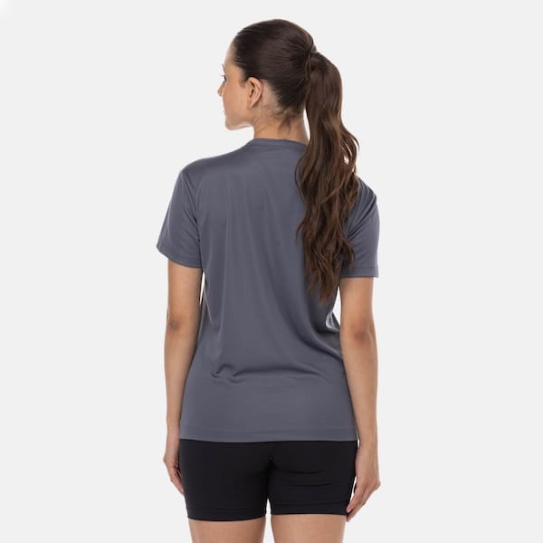 Vista 2 Camiseta Feminina adidas treino Básica Adidas CINZA ESCURO