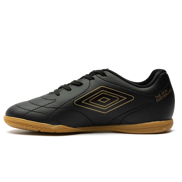 Vista 2 Chuteira Futsal Júnior Umbro Class Footballer Umbro PRETO/OURO