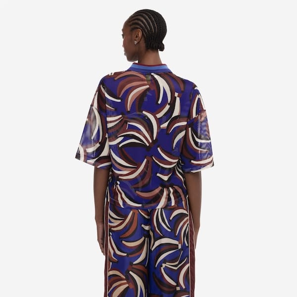 Vista 2 Camisa Polo Farm Banana Inverno Tela Feminina FARM AZUL ESC/MARROM