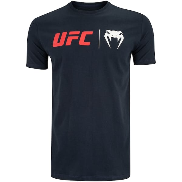 Vista principal Camiseta Masculina UFC Venum Manga Curta Classic Navy Venum AZUL ESCURO