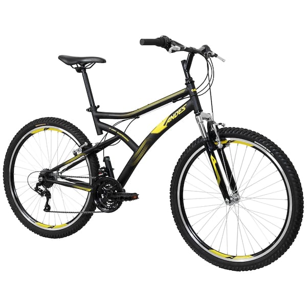 Vista 2 Bicicleta Caloi Andes Aro 26 21 Marchas Caloi PRETO/AMARELO ESC