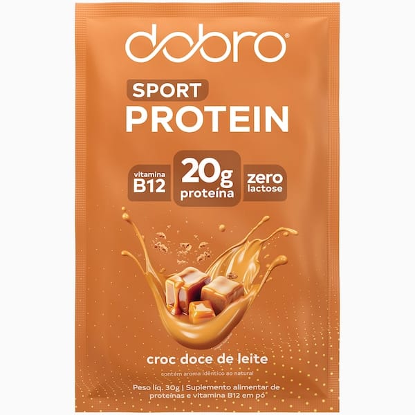 Sachê de Proteína Dobro Croc Sabor Doce de Leite 30g