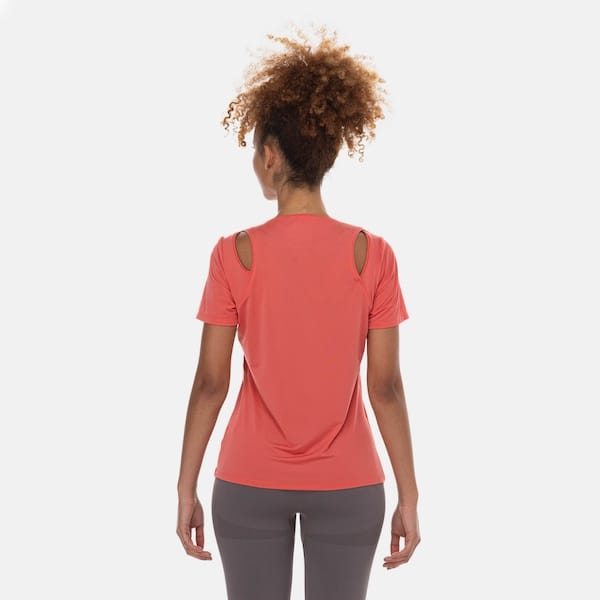 Vista 2 Camiseta ASICS Libélula Recorte Feminina ASICS CORAL