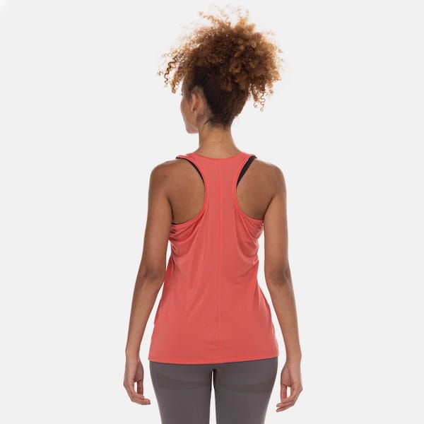 Vista 2 Camiseta Regata Feminina ASICS Libélula Recorte Nadador ASICS CORAL