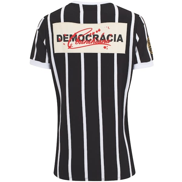 Vista 2 Camiseta do Corinthians Coimbra Feminina Democracia Coimbra PRETO