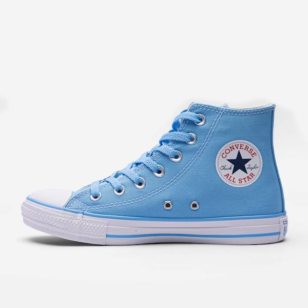 Vista 2 Tênis Unissex Cano Alto Converse X Disney Stitch Chuck Taylor All Star Converse AZUL CLARO