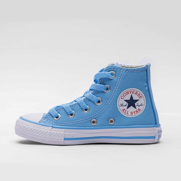 Vista 2 Tênis Infantil Cano Alto Converse X Disney Stitch Chuck Taylor All Star Converse AZUL CLARO