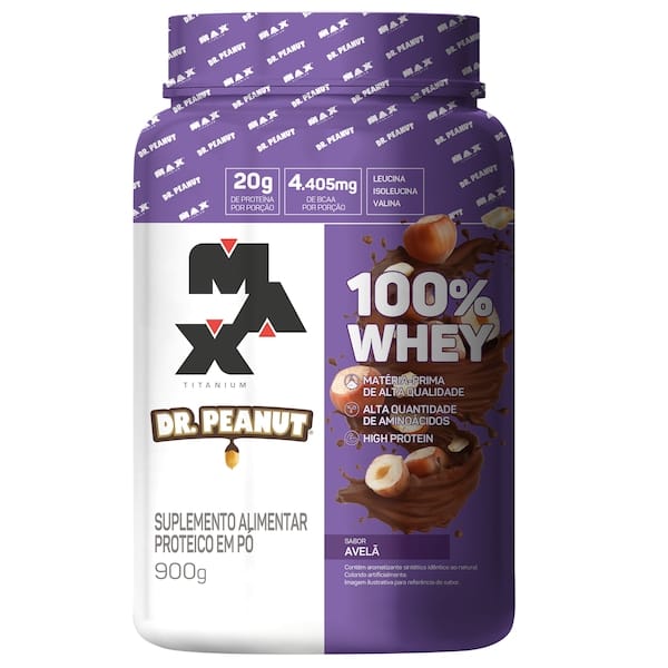 Whey Protein Dr. Peanut Max Titanium Avelã 900g