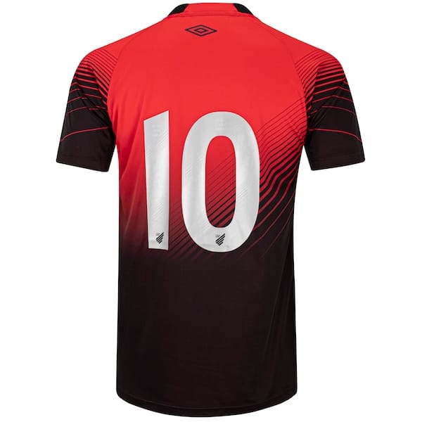 Vista 2 Camisa do Athletico-PR I 25/26 Número 10 Torcedor Umbro Masculina Umbro VERMELHO/PRETO