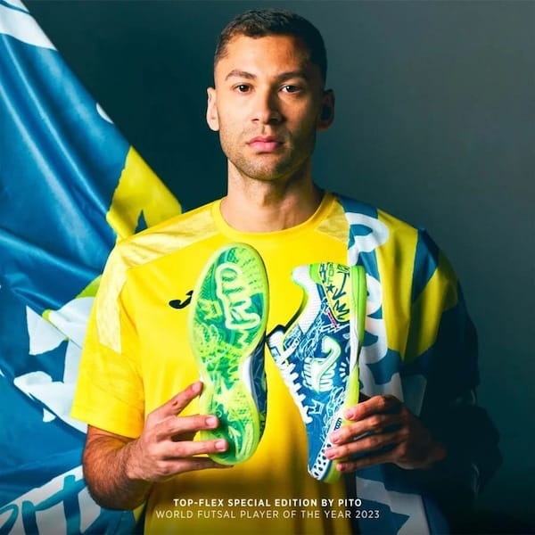 Vista 2 Chuteira Futsal Adulto Joma Top Flex Pito Joma AZUL