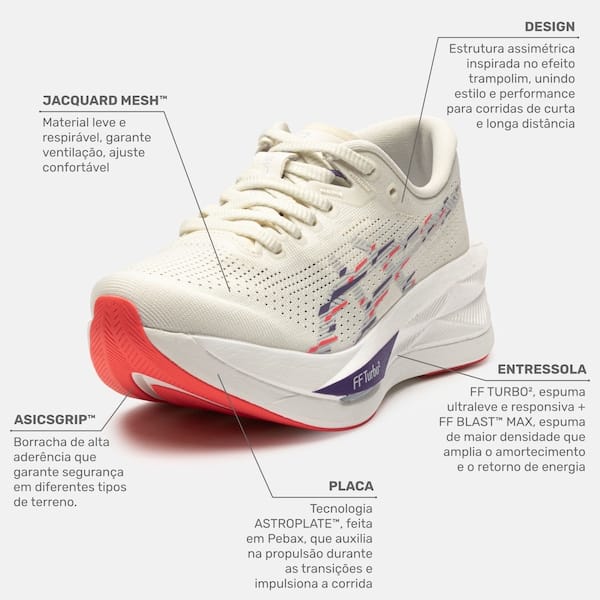 Vista 2 Tênis Feminino ASICS Sonicblast ASICS BEGE