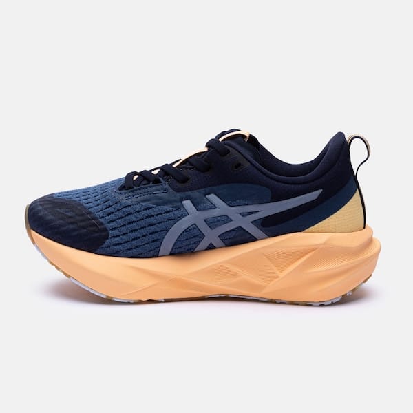 Vista 2 Tênis Feminino ASICS Novablast 5 Lite-Show ASICS AZUL ESC/LARANJA