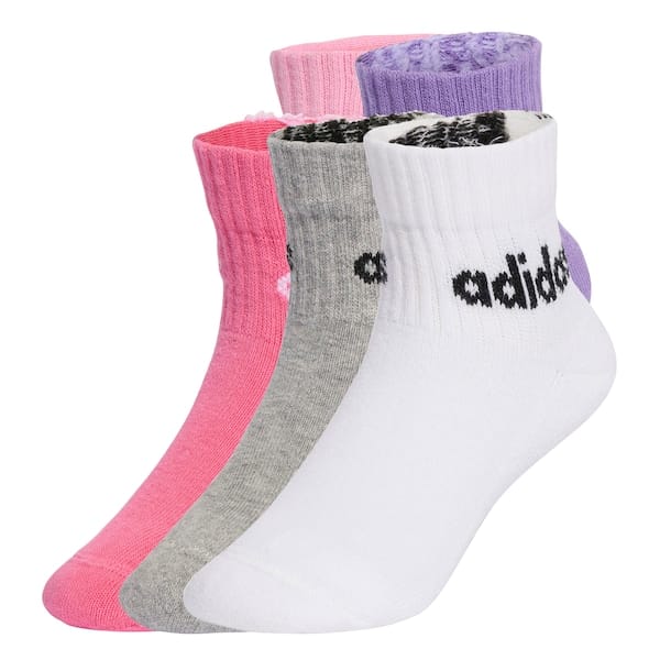 Vista principal Kit de Meias adidas Ankle Linear Infantil 5 Pares Adidas ROSA/ROXO CLA