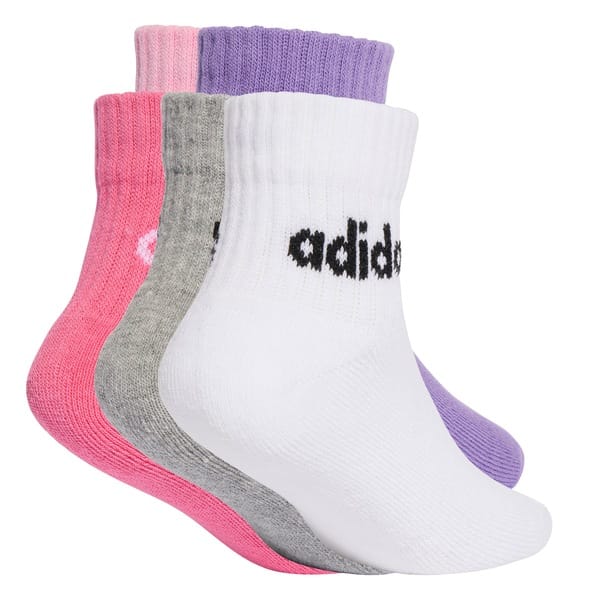 Vista 2 Kit de Meias adidas Ankle Linear Infantil 5 Pares Adidas ROSA/ROXO CLA