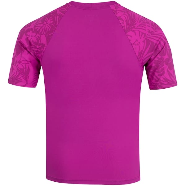 Vista 2 Camiseta de Praia e Piscina Oxer Manga Curta com Proteção Solar Estampada Oxer ROSA ESCURO