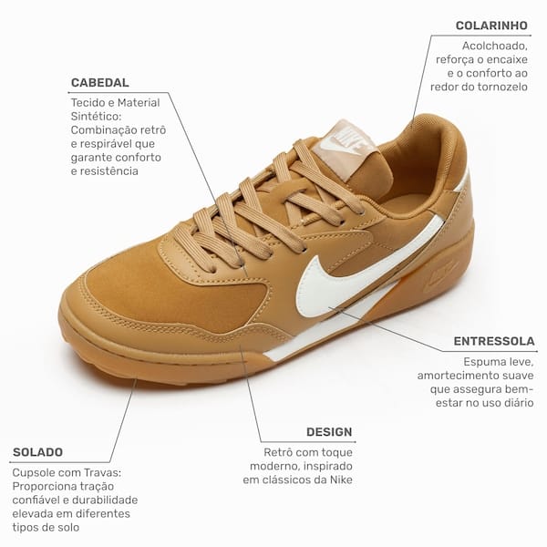 Vista 2 Tênis Feminino Nike Terra Manta Nike MARROM/BRANCO