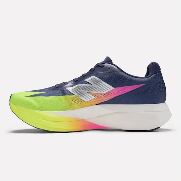 Vista 2 Tênis Masculino New Balance Fuelcell SuperComp Elite v5 New Balance ROXO ESC/VERDE CLA