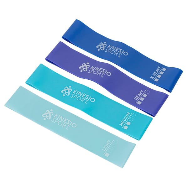 Kit com 4 Mini Bands Elásticas KinesioSport para Treino e Exercícios