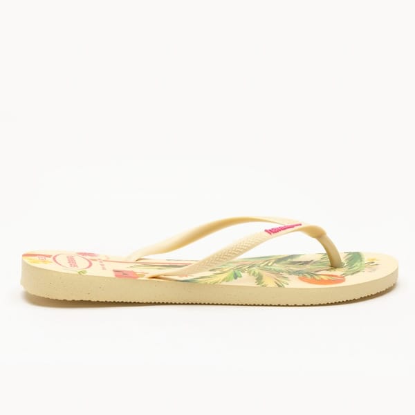 Vista 2 Chinelo Havaianas Adulto Slim Summer Bliss Havaianas BEGE
