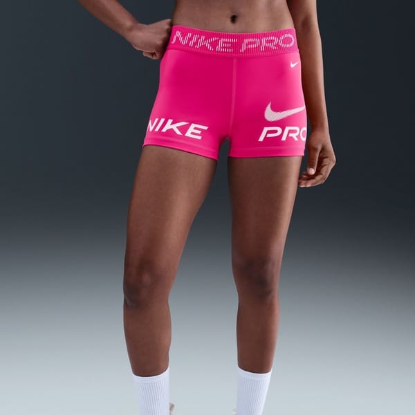 Vista 2 Bermuda Nike Pro 365 Feminino Nike ROSA/BRANCO
