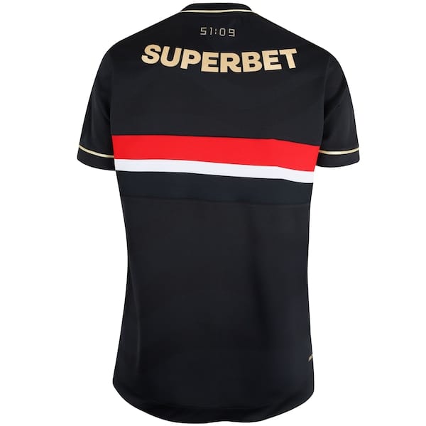 Vista 2 Camisa do São Paulo III 25/26 Jogador New Balance Feminina New Balance PRETO/VERMELHO