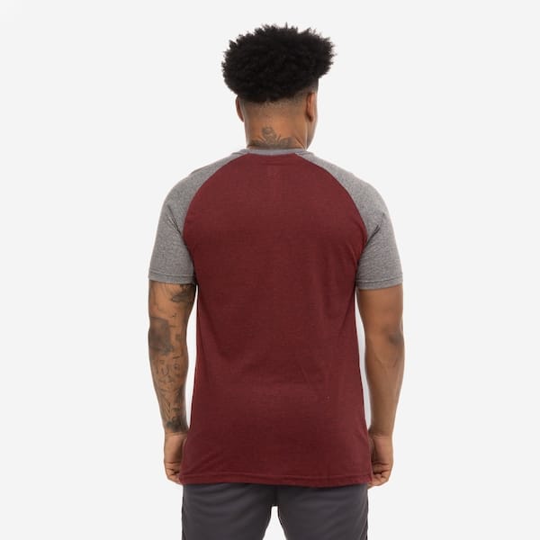 Vista 2 Camiseta do Chicago Bulls NBA Raglan N560A Masculina NBA VERMELHO