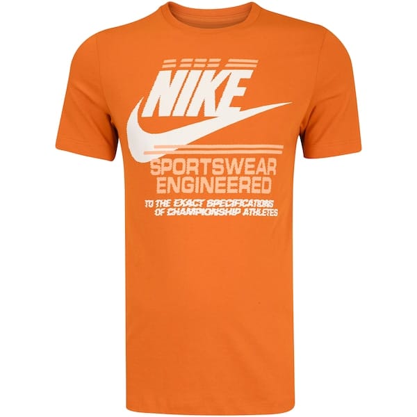 Vista principal Camiseta Nike Sportswear 6MO Futura Masculina Nike LARANJA/BRANCO
