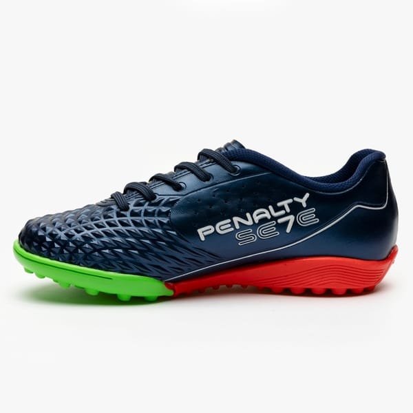 Vista 2 Chuteira Society Júnior Penalty Se7e XXI Penalty AZUL/VERDE